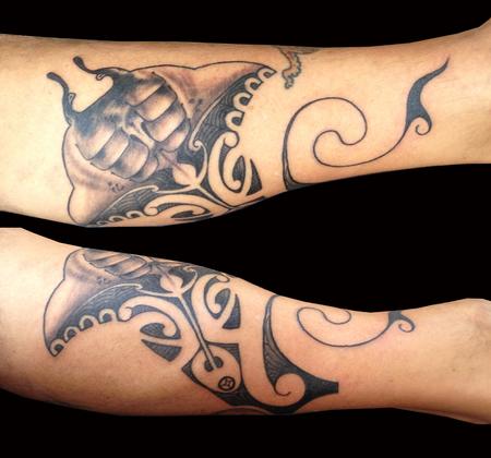 Tattoos - Polynesian Manta Ray - 101173